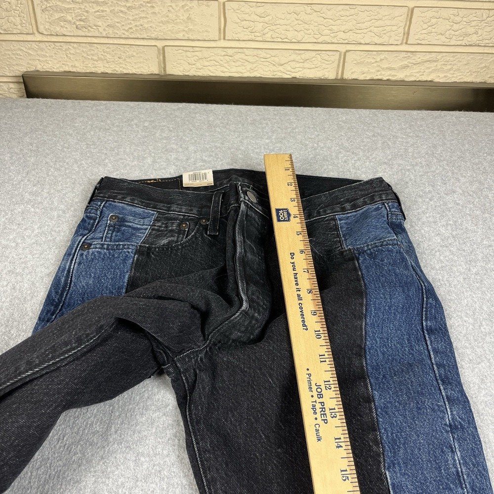 Levis 501 Jeans Men 31x30 Straight Leg Button Fly Denim Blue Black Two Toned NWT - Picture 8 of 10